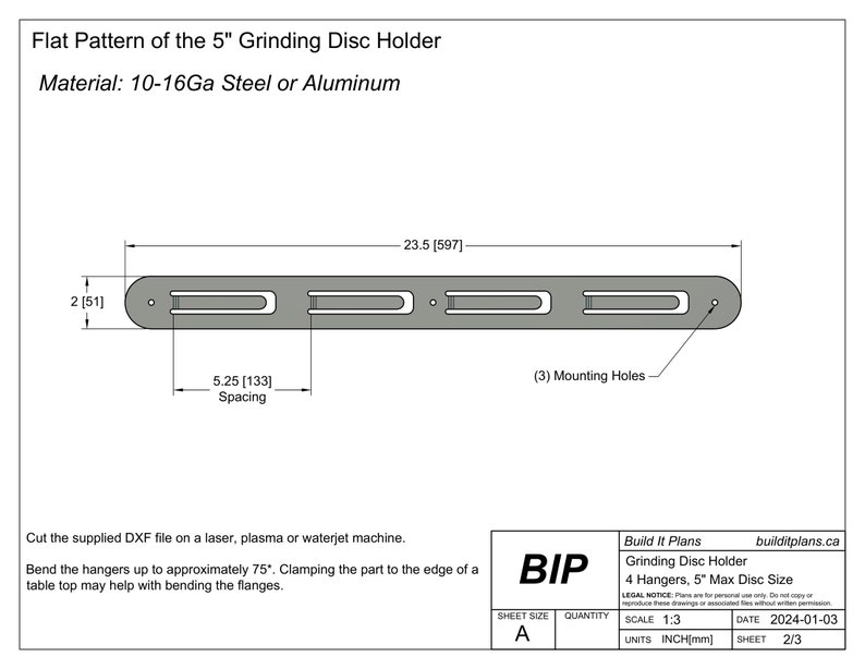 Grinding Disc Rack DXF - 4.5 + 5 Inch Wall Mount Cutting Disc Holder ...