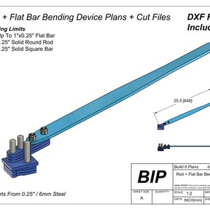 Flat Bar and Rod Bender DXF - Manual Metal Bender Tool Cut Files