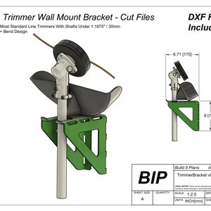 Trimmer Hanger DXF – Wall Mount Cut File for Line Trimmers