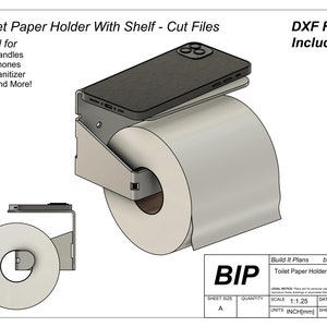 Porta carta igienica DXF - Dispenser di carta igienica con ripiano