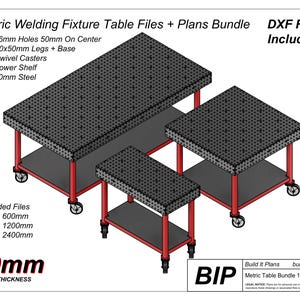 10 mm svetsbordsfilspaket - DXF-filer + PDF-ritningar