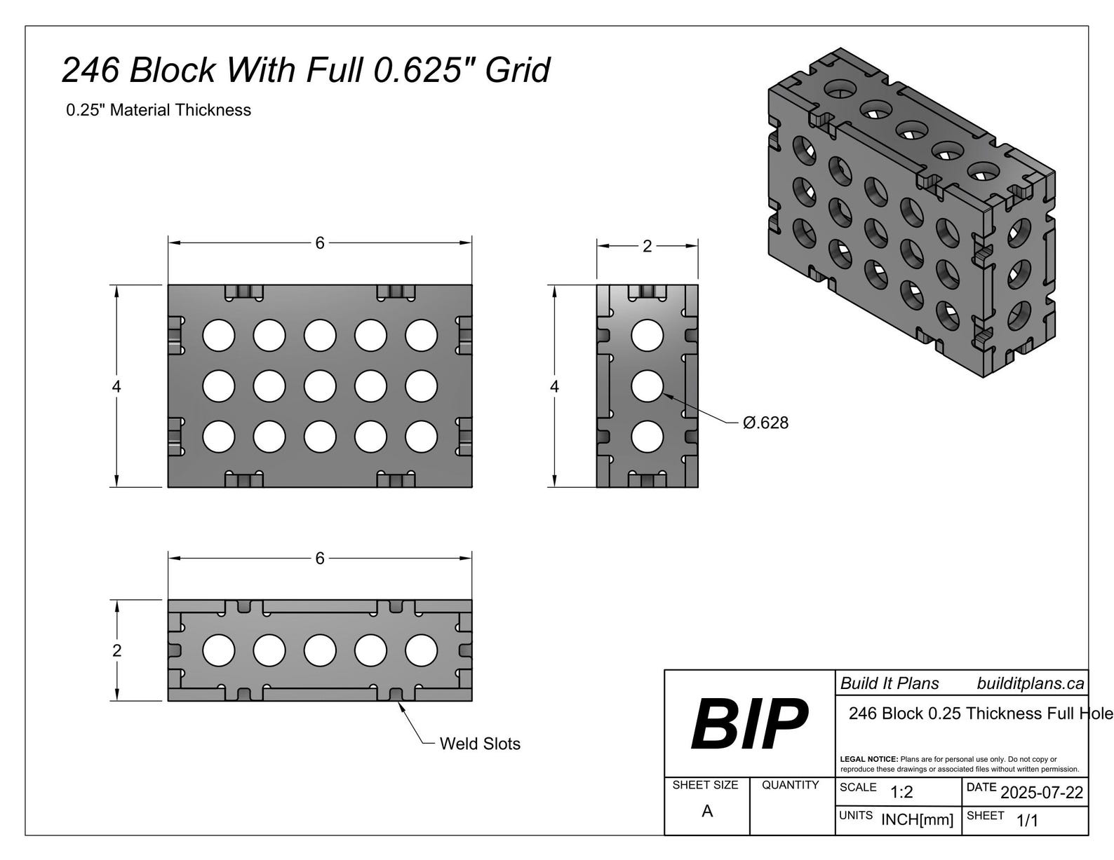 246 Block DXF Cut Files - 0.25