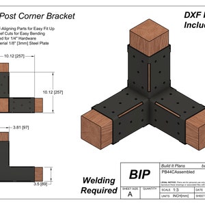4x4 Post Corner Bracket DXF Cut Files - DIY Post Structure