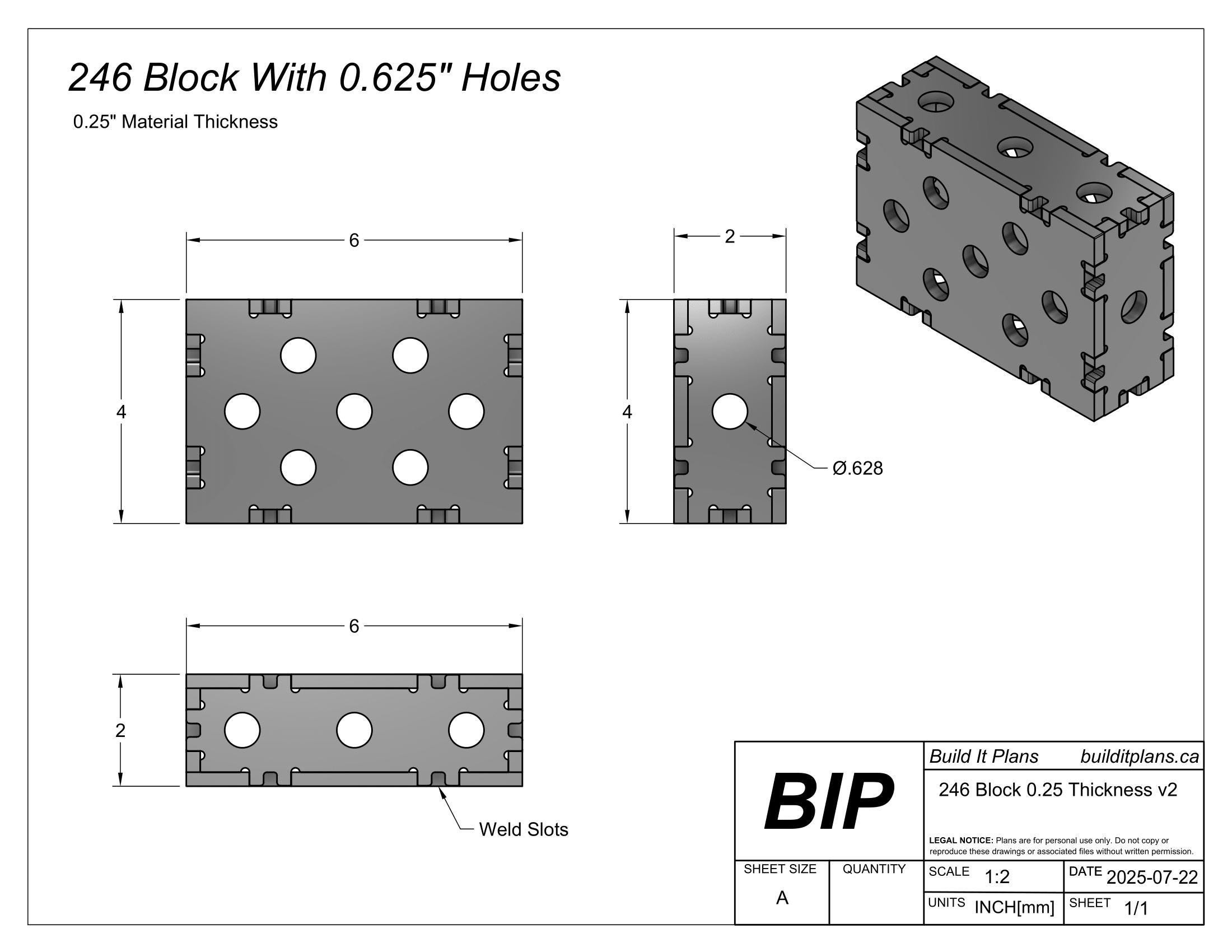 246 Block DXF Cut Files - 0.25