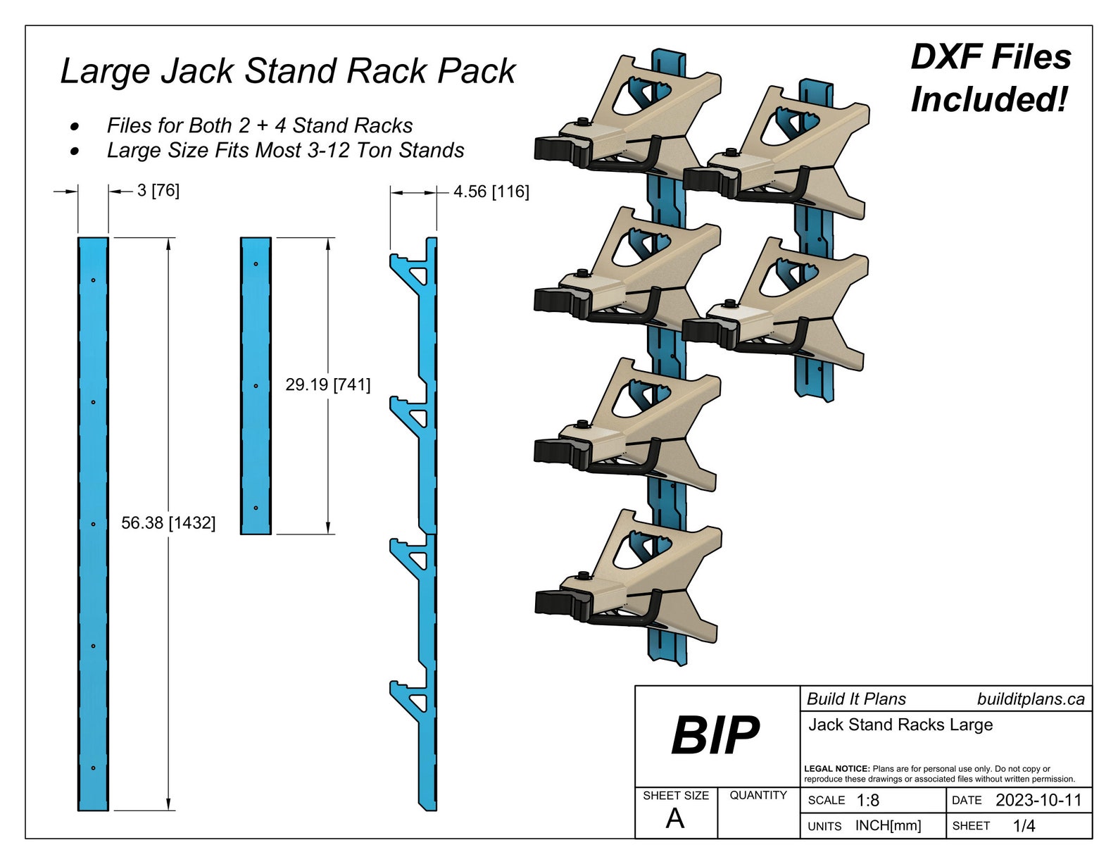 DIY Large Jack Stand Rack DXF Cut Files 312 Ton Jack Stands Etsy