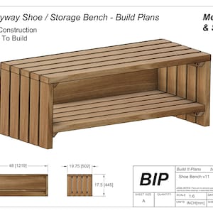 Entryway Bench with Shoe Rack Plans: DIY Storage Bench (Digital Download)