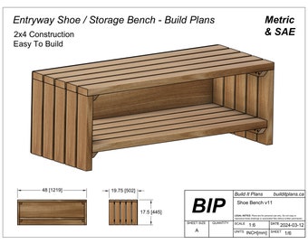 Entryway Bench Plans Bench With Shoe Rack Plans For Entrance Storage Bench With Shoe Rack PDF Plans 2x4 Construction 40mm x 90mm