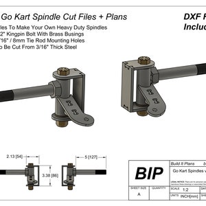 Go Kart Spindle DXF Cut Files - DIY Kart Steering Spindle DXF Plasma Cut Files