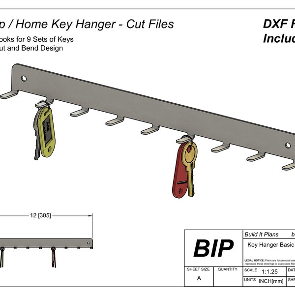 Simple Key Rack Engineering Drawings Key Rack - Etsy