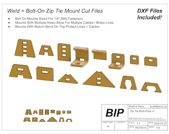 Zip Tie Mount Tab DXF Files - Secure Wiring, Brake and Fuel Lines
