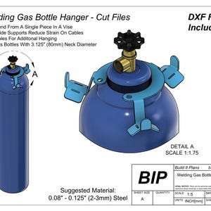Welding Bottle Hook DXF – Wall Mount Hanger Cut File for Gas Cylinders