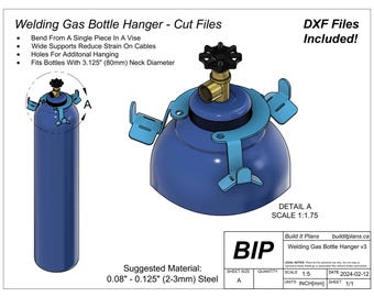 Svetsflaskkrok DXF – Trippelhängare för gasflaskor