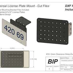 Universal License Plate Bracket DXF– CNC Cut Files for Custom Plate Mounts