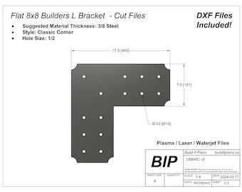 Classic 8x8 Post L Bracket DXF Cut File