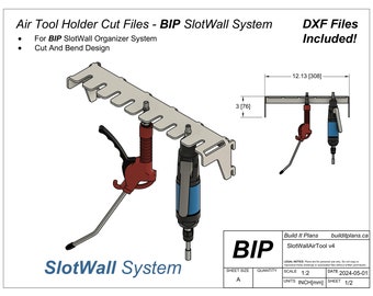 SlotWall Air Tool Holder Organizer Cut Files For DIY Slatwall Pegboard Wall Board DXF Plasma Shop Slat Wall Panel Tool Display