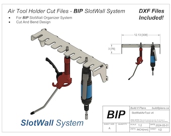 SlotWall Air Tool Holder DXF Cut Files For DIY Slatwall Shop Tool Storage