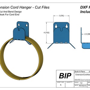 延長コードハンガー DXF - 壁掛けケーブルフックファイル