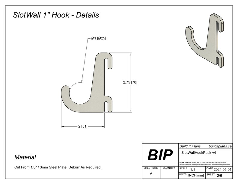 Slotwall Hook Pack Cut Files for DIY Slatwall Pegboard Wall Organizer DXF Plasma Shop Slat Wall