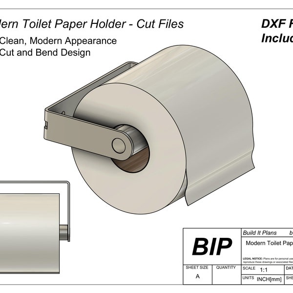 Modern Toilet Paper Holder Cut Files For Toilet Paper Hanger DXF Plasma Cut Files For Shop Bathroom