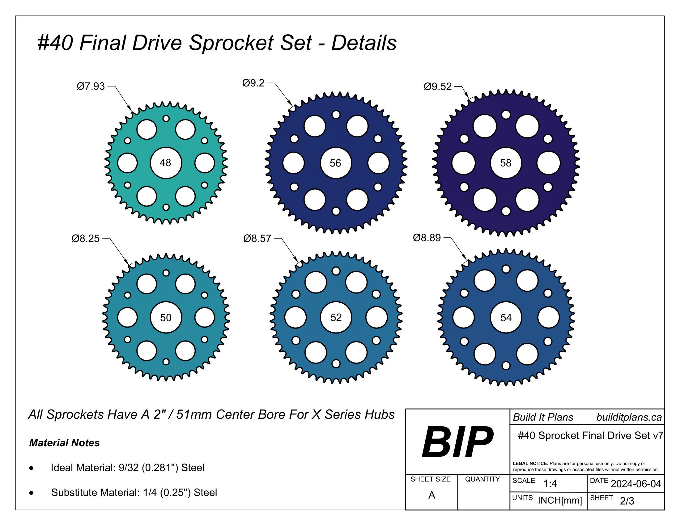 ウタDXF×40 Final Drive 40 Sprocket DXF Cut Files - Number 40 Sprocket