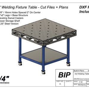 48x48x0.25 &quot;Schweißvorrichtung Tischschnittdateien - 1/4&quot; Stahl mit offenen Seiten