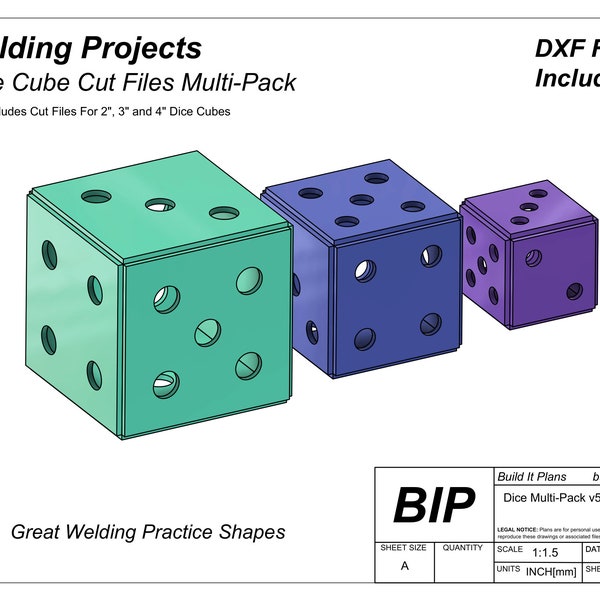 Dice Cube Welding Projects Cut Files For Dice DXF Plasma Cut Files For Welding Practice Shapes For MIG TIG And Stick