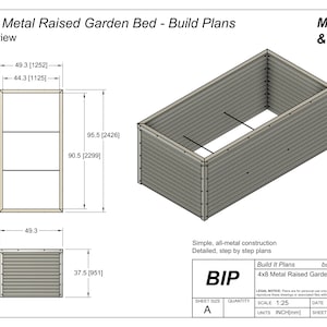 4'x8' Metal Raised Garden Bed Plans PDF Download - Etsy