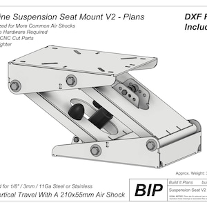 Marine Suspension Seat Mount Files + Plans - Suspension Seat DXF Files and PDF Plans