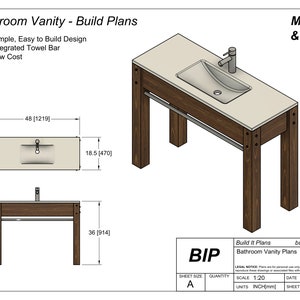 Farmhouse Bathroom Vanity Plans: Modern Wooden Design (Digital Download)