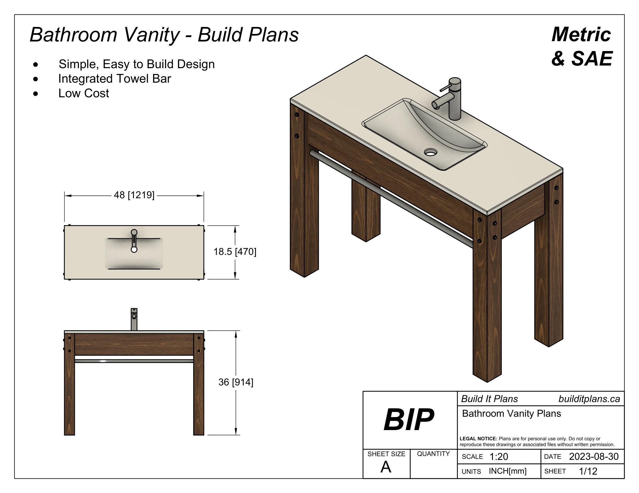 Farmhouse Bathroom Vanity Sink Plans Simple Modern Wooden Bathroom ...