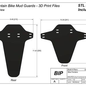 MTB Mud Guards STL Print File: Front & Rear Fenders (Digital Download)