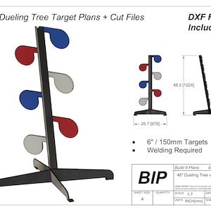 48" Dueling Tree Cut Files For Dueling Tree Target DXF Cut Files For 48 Inch Dueling Tree Plasma Files 4' Tall