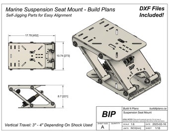 Suspension Seat Mount Plans For Marine Air Suspension Seat Cut Files For Boat Suspension Seat Mount Plasma DXF Files And PDF Instructions