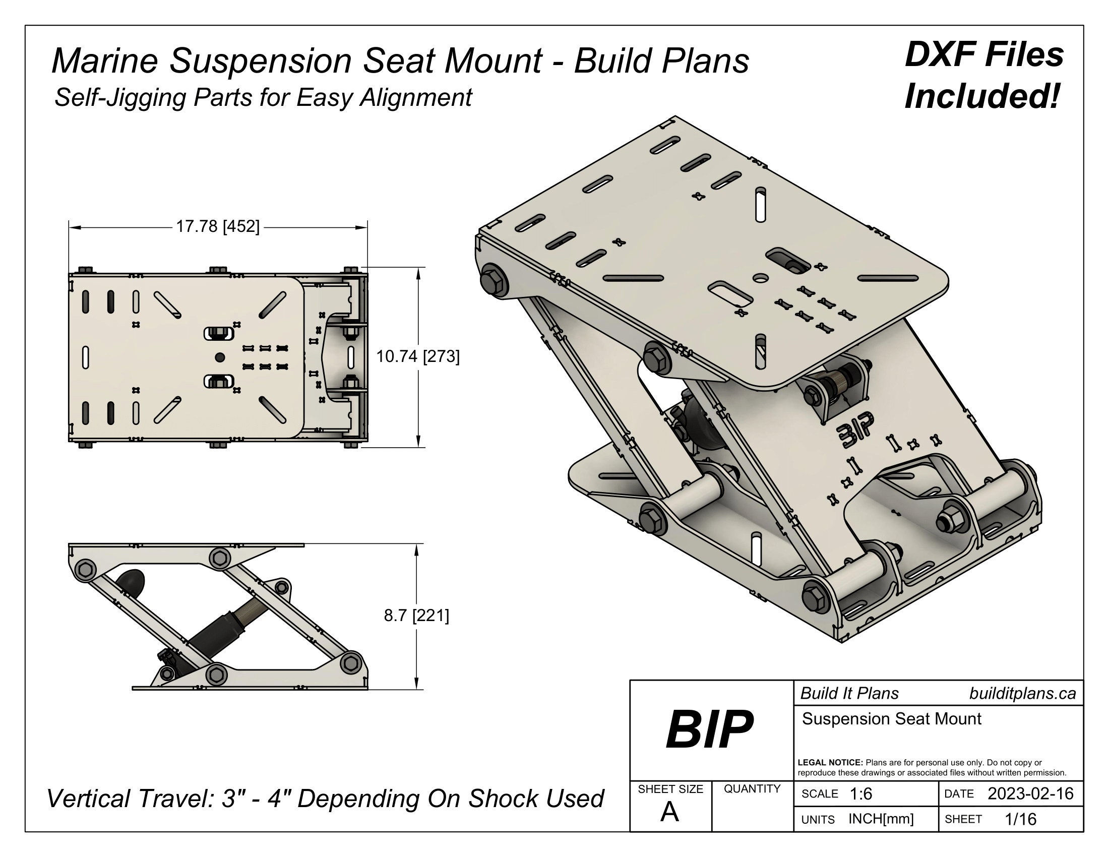 Marine Suspension Seat Mount Plans DXF Cut Files and PDF Etsy Australia