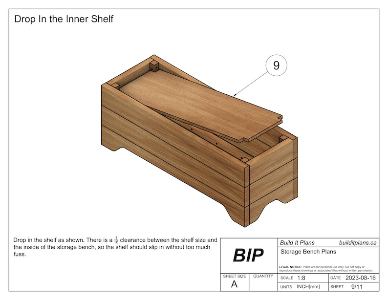 Storage Bench Drawing Storage Bench Build Plans - PDF Plans for Simple Entryway Storage Bench ...