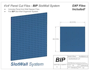 48" x 48" Wall Panel DXF Cut Files For Slatwall System Wall Organizer