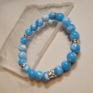 Aquamarine Crystal Stretch 8MM Bracelet