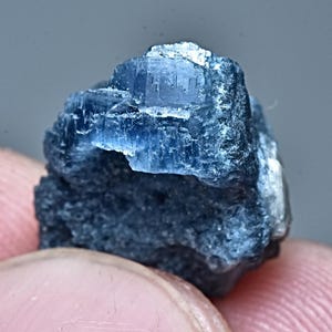 Unusual Deep Blue Color Vorobyevite Beryl Rosterite Crystal 13 Carat
