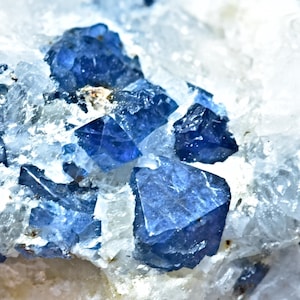 Rare Natural Blue Spinel Crystals On Matrix 38 Gram