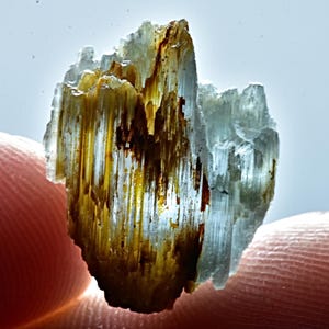 Natural Unusual Etched Vorobyevite Beryl Rosterite crystal With Rust 13 Carat