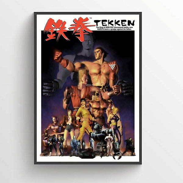 Retro Tekken Poster Vintage Tekken 1 2 3 PlayStation Poster Art, Cover Design Video Game Poster Merch