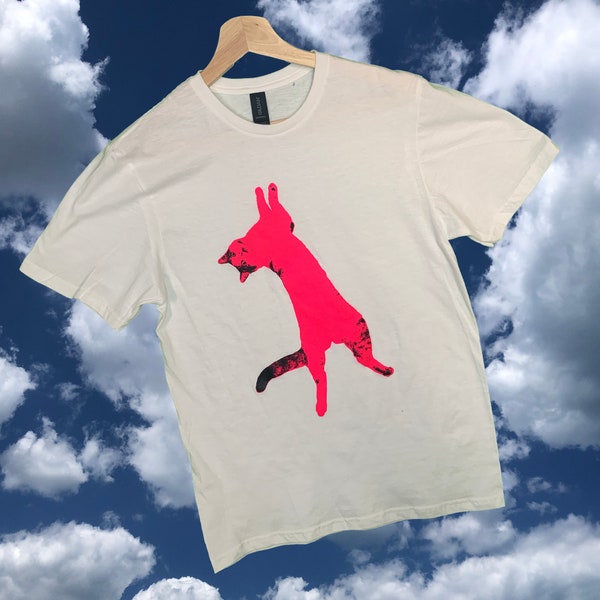 Screen Printed Cat T-shirt - Butters #2 - Pink