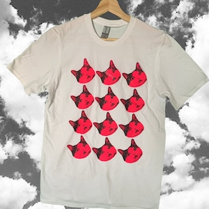 Screen Printed Cat T-Shirt - Butters #1 - Pink
