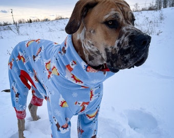 Dog Pjs Warm Dog Clothing Large Dog Pyjamas Blue Dog Pajamas