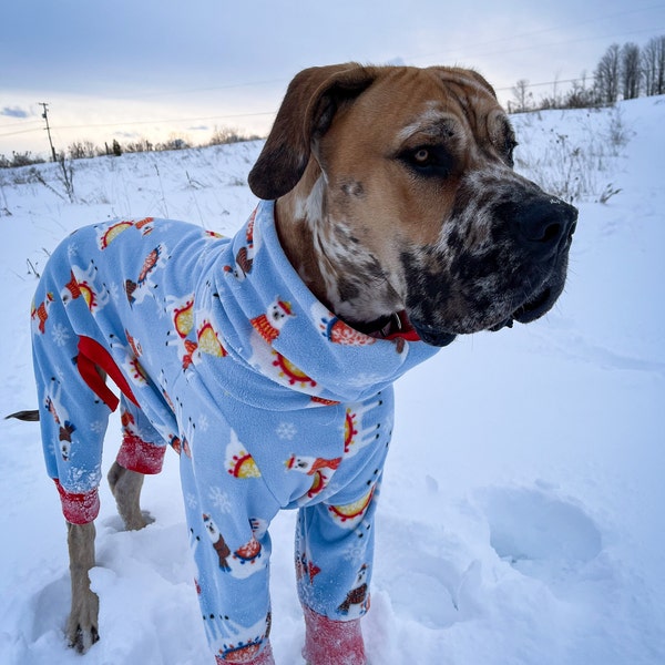 Dog Pjs Warm Dog Clothing Large Dog Pyjamas Blue Dog Pajamas