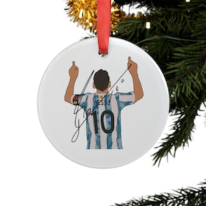 Lionel Printed Signature Acrylic Ornament with Ribbon - Soccer Fan Collectible, Football Decor, Holiday Gift