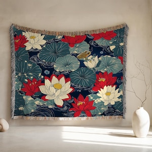 Floral woven blanket, floral tapestry, colorful woven blanket, woven blanket flower, wildflower blanket, woven throw blanket nature