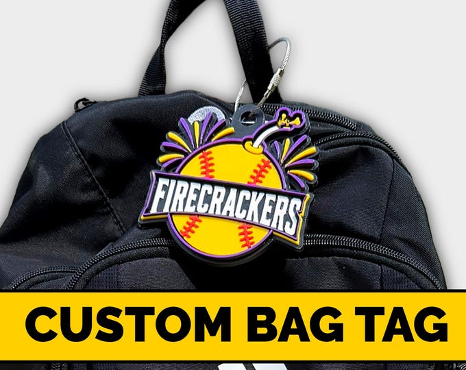 Personalized Bag Tag, Custom Team Logo, Mascot Backpack Tag, Sports Gift Key Chain