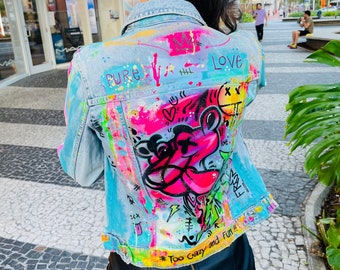 ★THE MUSEUM VISITOR★ HAND PAINTED DENIM JACKET PINK 10121 il_340x270.4646171337_dy5a.jpg