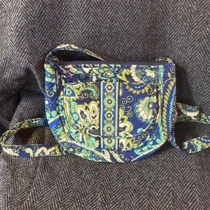 Vera Bradley Blue and Green Paisley Shoulder Purse